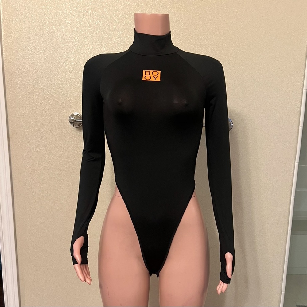 Black High Neck Bodysuit. Size S.